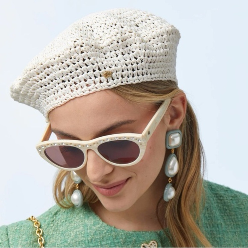 Lele Sadoughi Raffia Beret